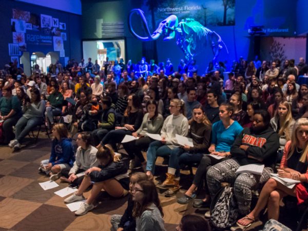 Lecture in main gallery, half header