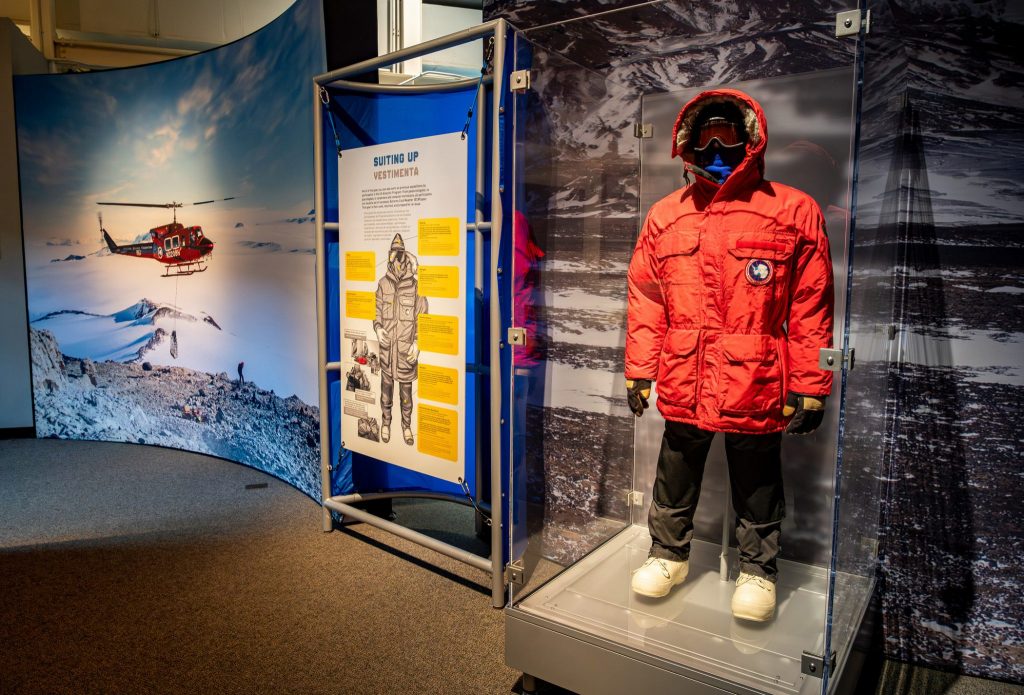clothing worn by the scientists working in the Antarctic Dinosaurs