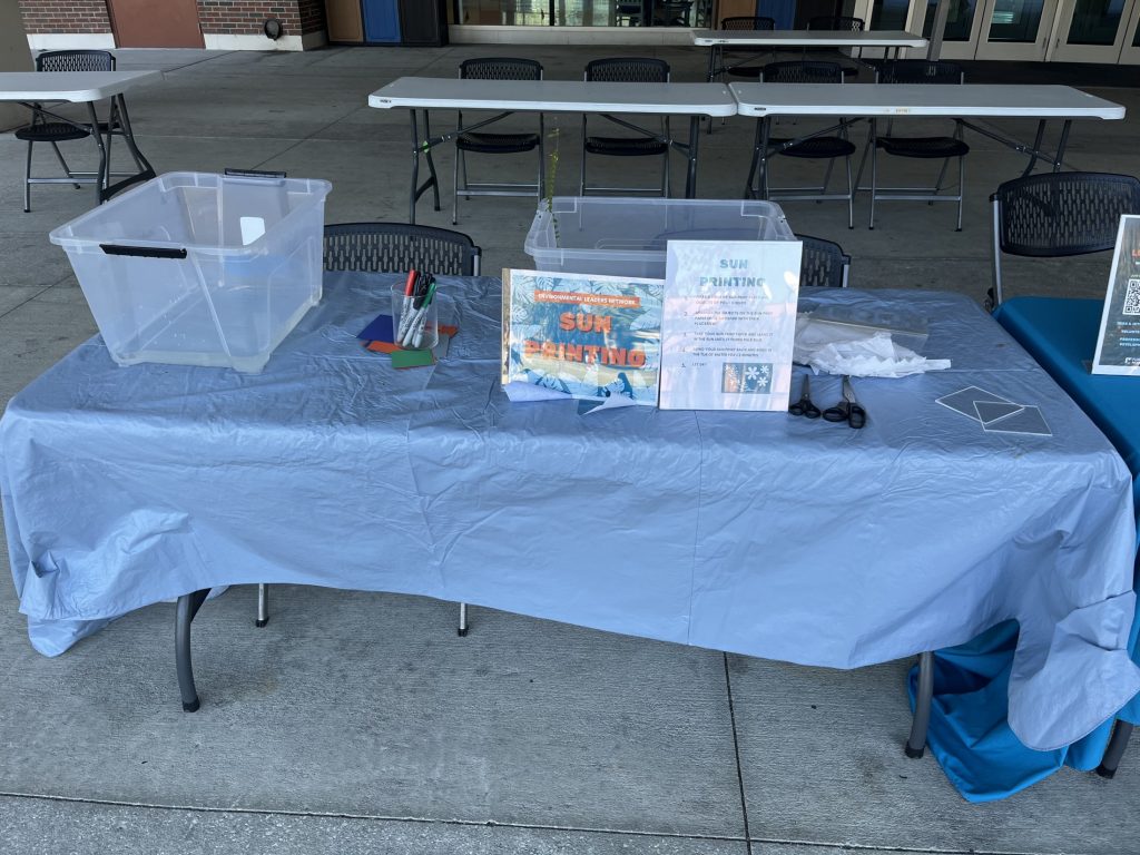 Sun printing crafts at our Nature Study Break tabling event.